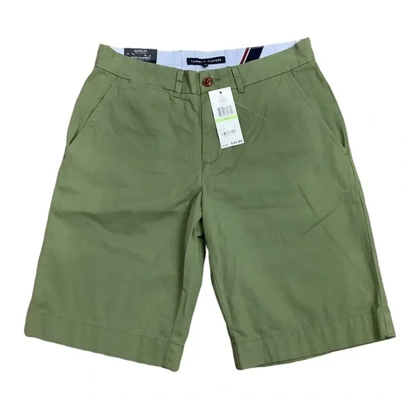 Men's Tommy Hilfiger 30 Small Khakis Chino Shorts Olive Green Stretch Twill NWT - Picture 3 of 10